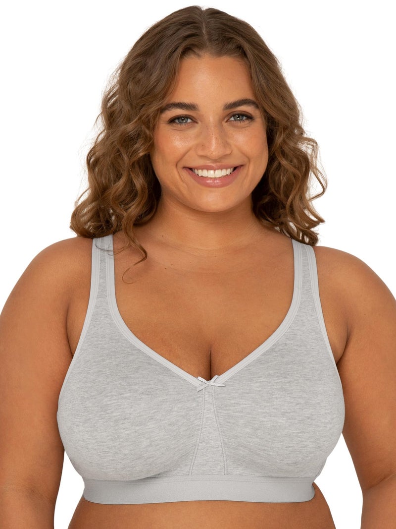 Fruit of the Loom Women's Plus Size Wireless Cotton Bra - Image 1